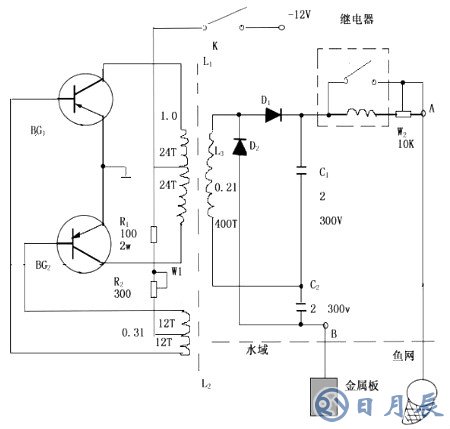 場效應(yīng)管捕魚機(jī)電路圖