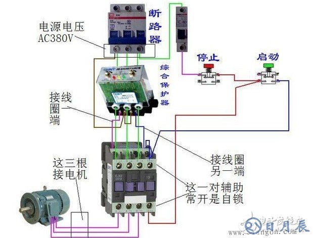 電機(jī)過(guò)載保護(hù)器接線圖詳解