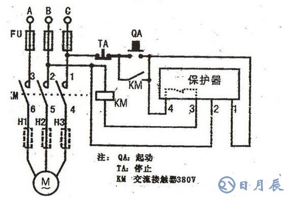 電機(jī)過(guò)載保護(hù)器接線圖詳解