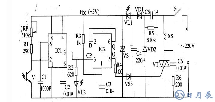 一文解析三極管組成的光控開(kāi)關(guān)電路原理圖