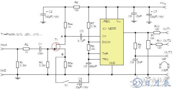 基于555定時(shí)器和D類放大器的耳機(jī)音頻線路驅(qū)動器設(shè)計(jì)